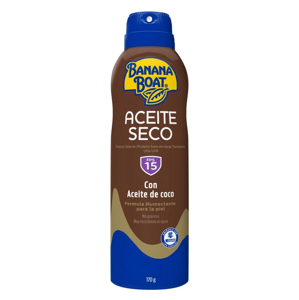 BANANA BOAT ACELERADOR DE BRONCEADO SPRAY ACEITE SECO COCO FPS 15 X 170 G.